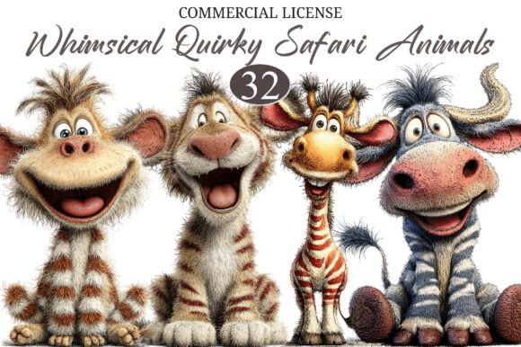 Download Whimsical Quirky Safari Animals Clipart - Safari Collection