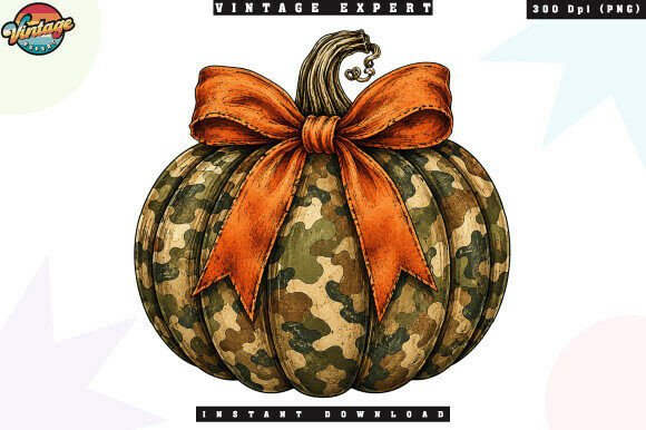 Download Camo Pumpkin Orange Bow PNG - Bow Collection