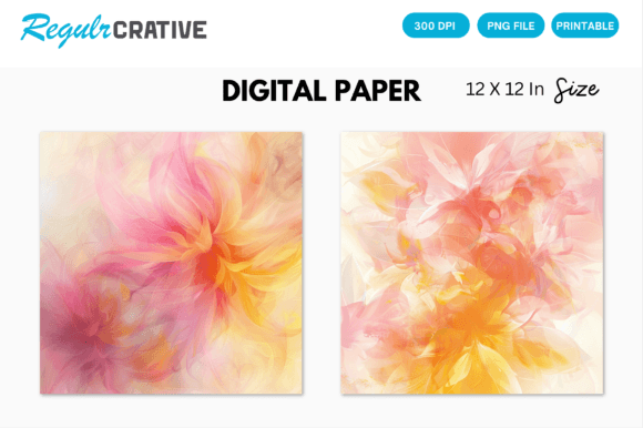Download Pink Abstract Floral Digital Paper Pack - Floral digital paper Collection