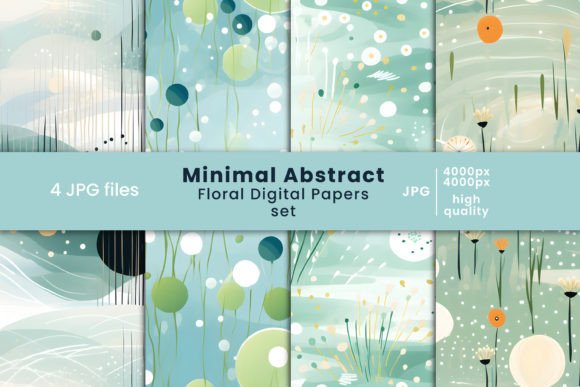 Download Minimal Abstract Floral Digital Papers - Floral digital paper Collection