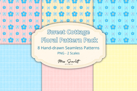 Download Sweet Cottage Floral Pattern Pack PNG - Premium Bundle