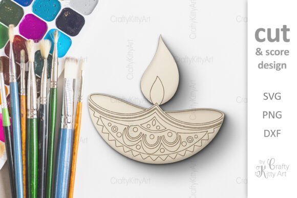 Download Diwali Candles Laser Cut Coloring Crafts - Diwali Collection