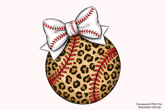 Download Leopard Baseball Coquette Bow Png - Bow Collection