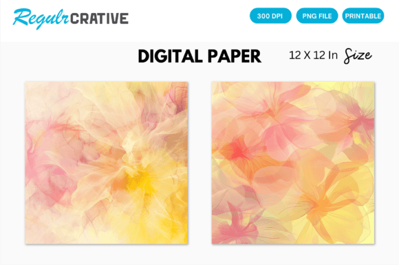 Download Pink Abstract Floral Digital Paper Pack - Floral digital paper Collection
