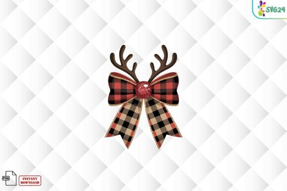 Download Buffalo Plaid Reindeer Bow PNG - Bow Collection