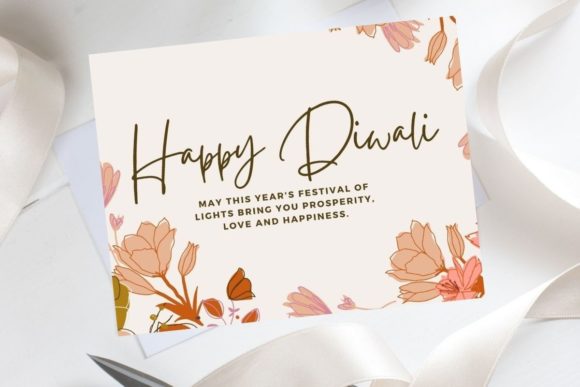 Download Happy Diwali Beige Greeting Card - Diwali Collection