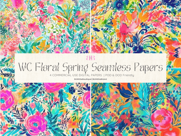 Download Watercolor Floral Seamless Pattern Pack - Premium Resources