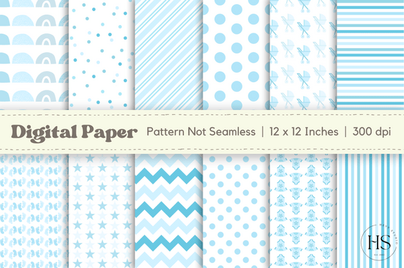 Download Blue Baby Boy Digital Paper Pattern Pack - Premium Resources