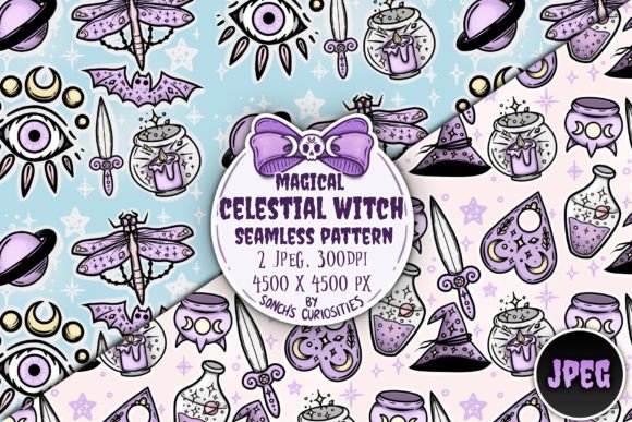 Download Celestial Witch - Seamless Pattern Pack - Premium Resources