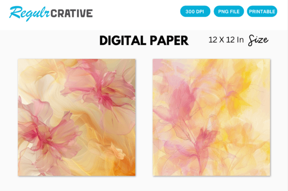 Download Pink Abstract Floral Digital Paper Pack - Floral digital paper Collection